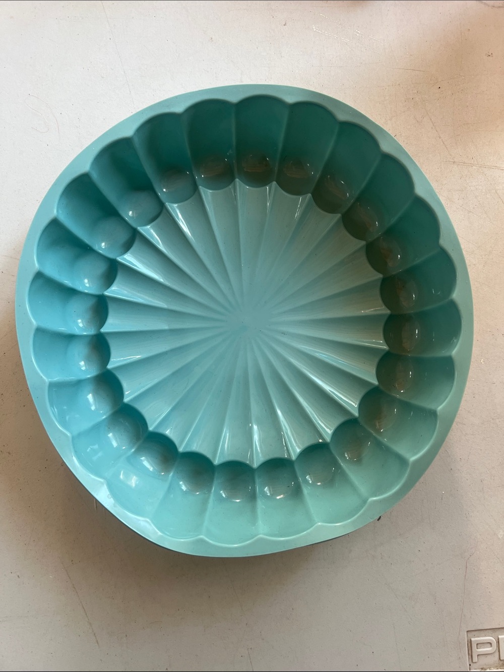 New Silicone Fluted Mold in Aqua Blue